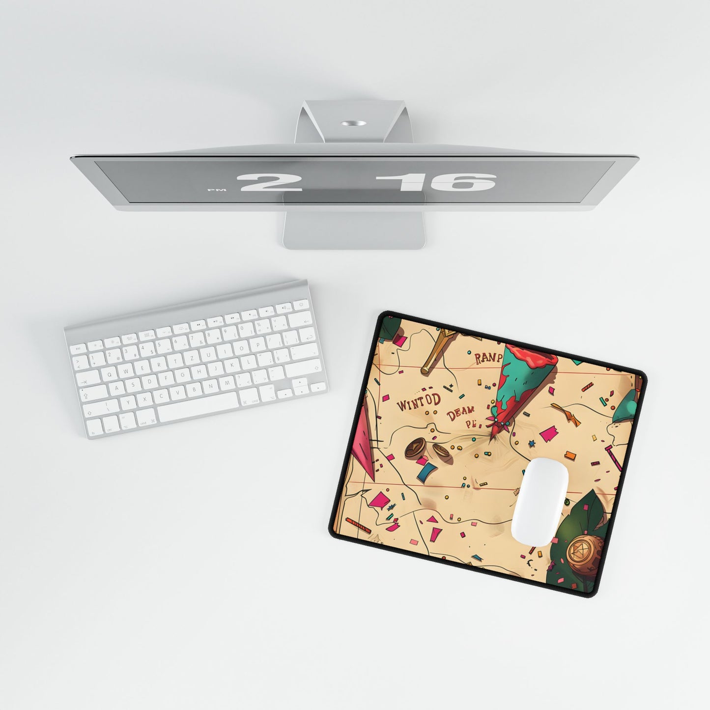 Whimsical Portrait with a Large Nose - Desk Mat