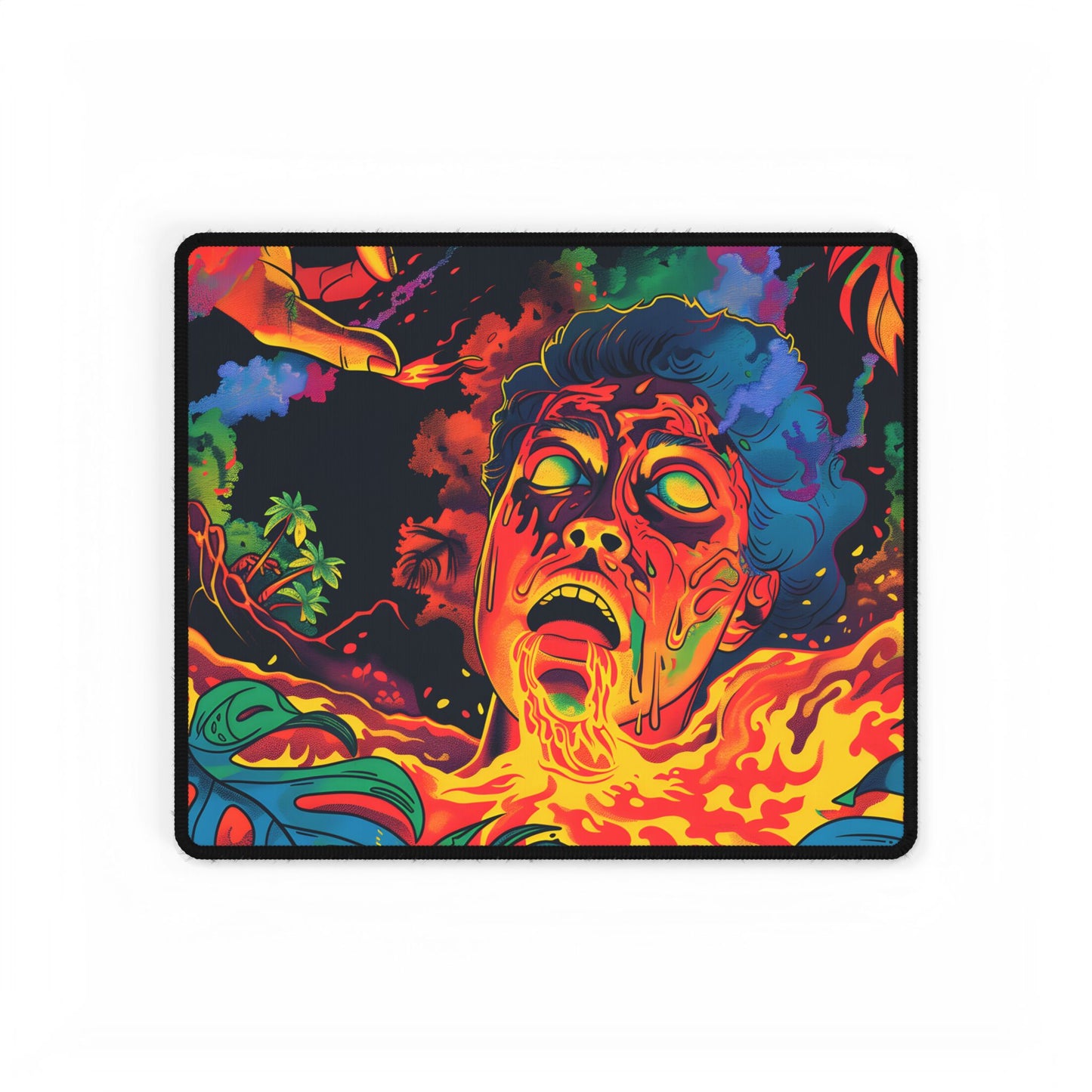 Whimsical Reading Moment: Cartoonish Illustration - Desk Mat