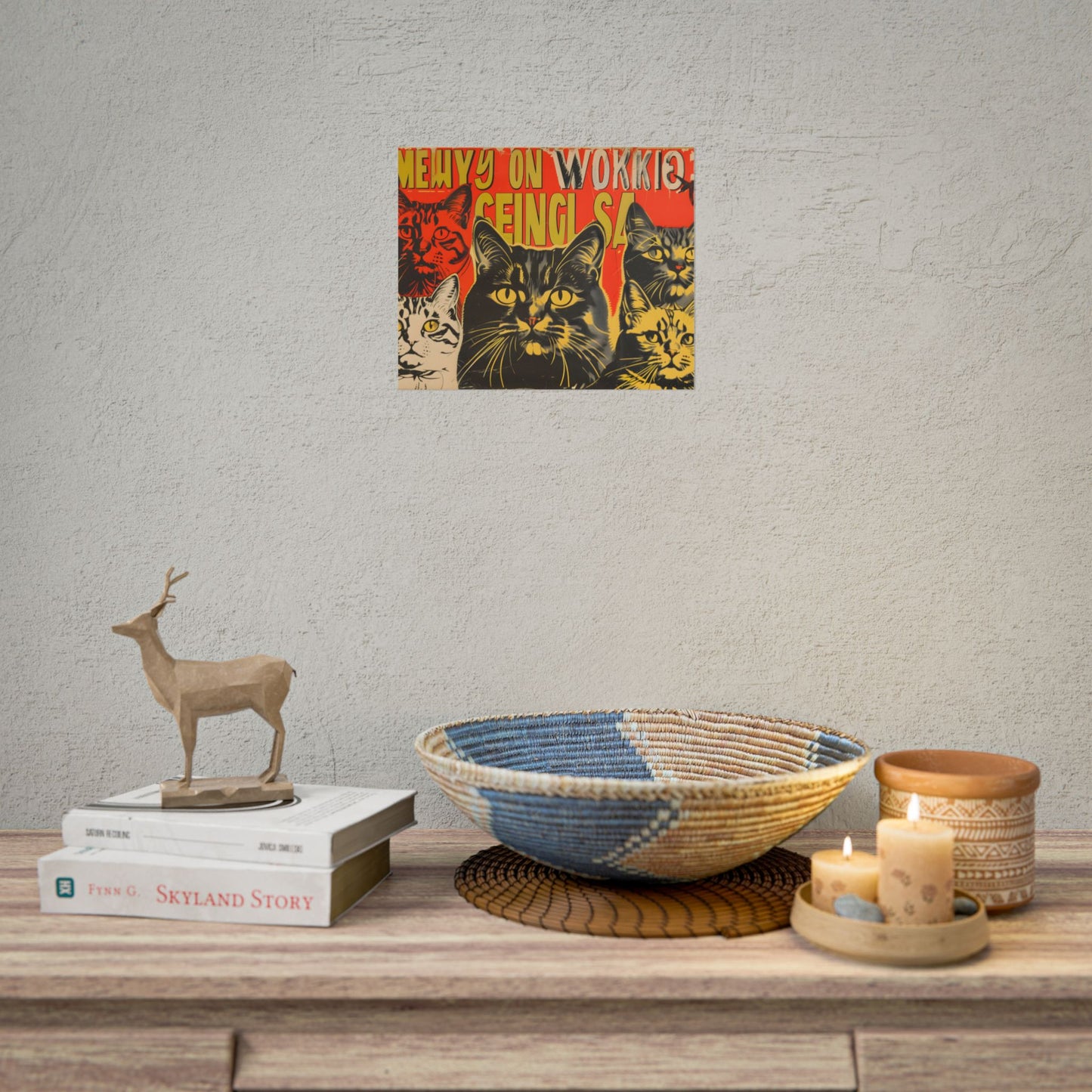 Whisked Away: A Soviet-Inspired Poster Featuring Multiple Feline Friends - Poster