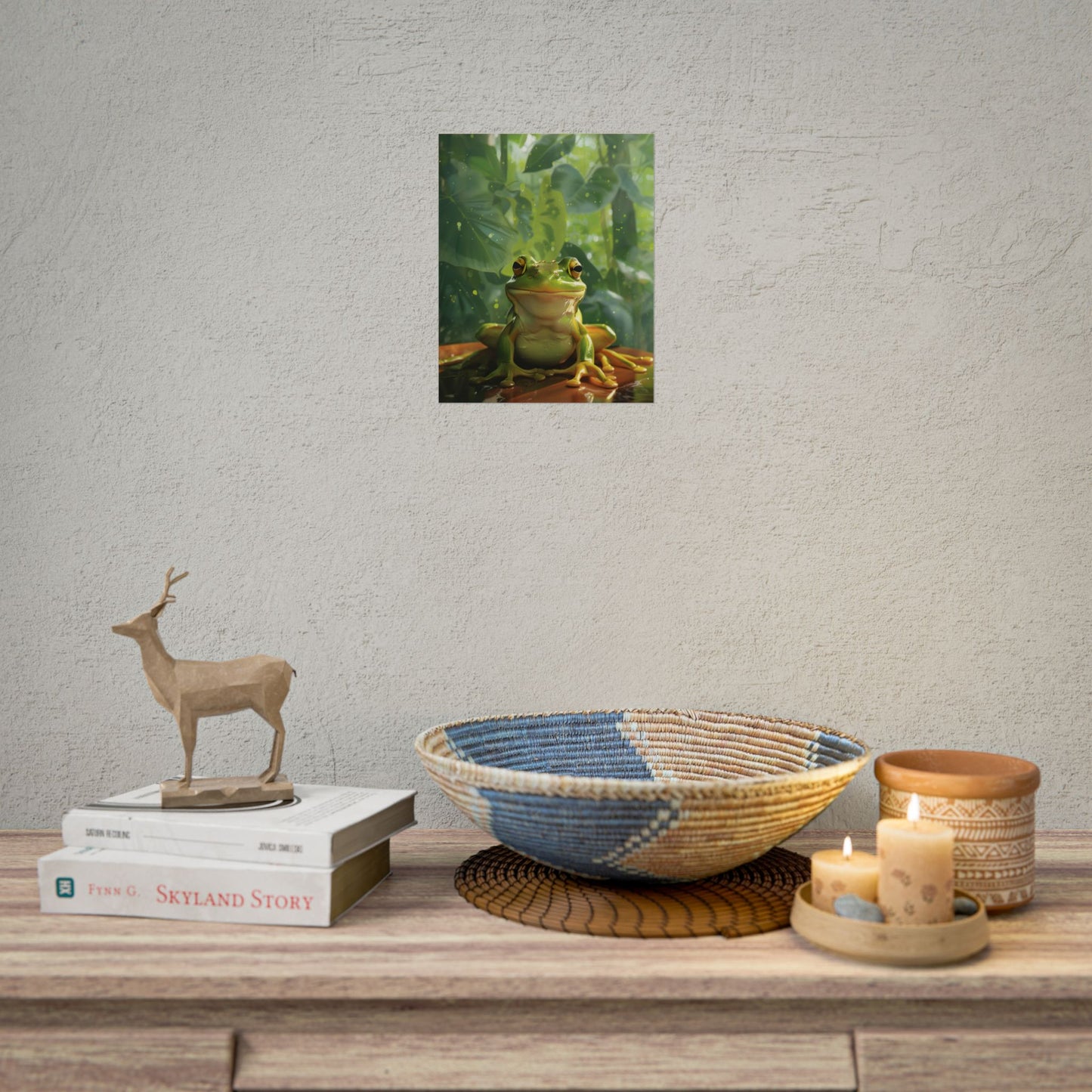 Whimsical Frog Oasis: A Peaceful Lily Pad Scene - Poster