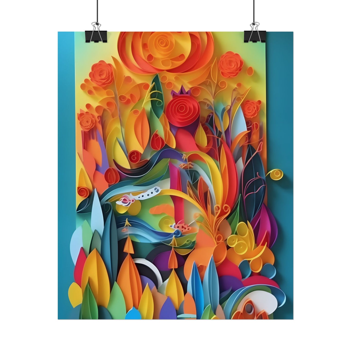 Colorful Quilled Indian Landscape Artwork - Poster