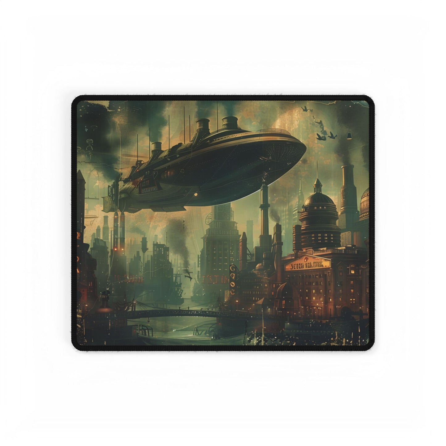 Vintage Underwater Travel Poster: Retro Ocean Adventure - Desk Mat