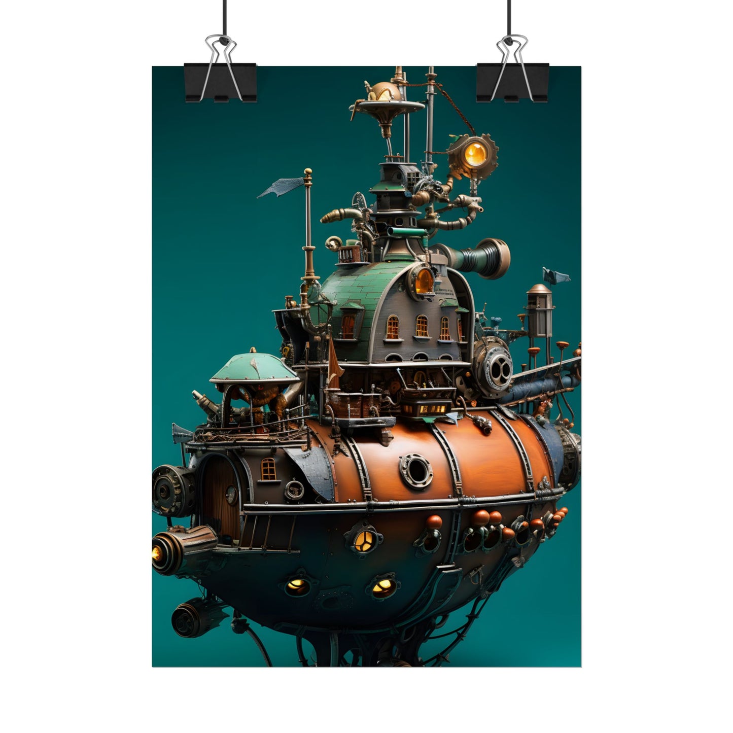 Steampunk Undersea Journey with Captain Nemo's Nautilus - Poster
