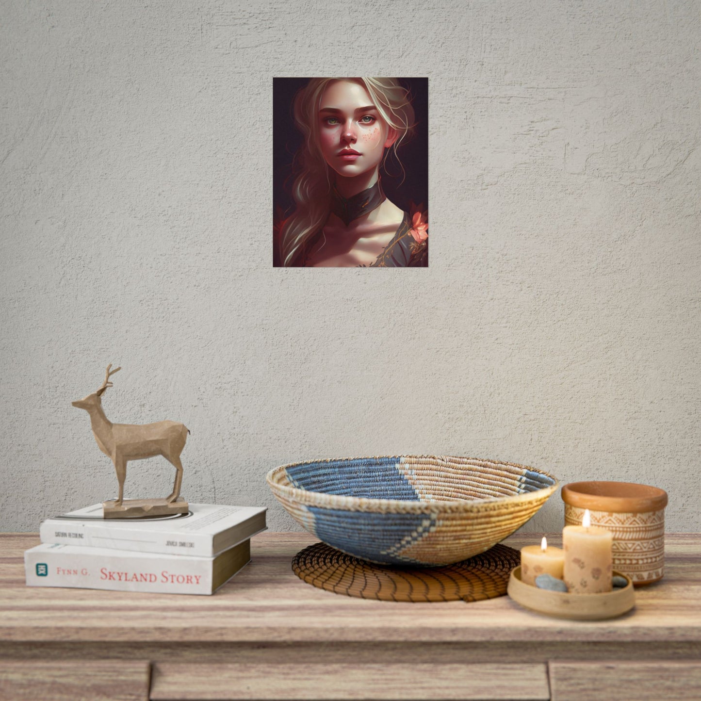 Astonishing Blonde Portrait: Artistic Beauty in Darkness - Poster