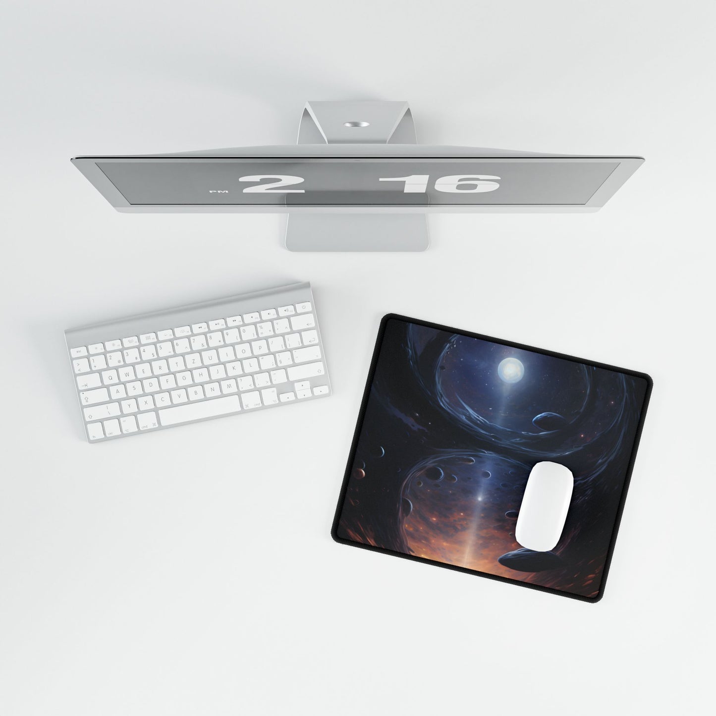 Black Hole Cosmic Dance: Massive Planet Orbits a Dark Star - Desk Mat