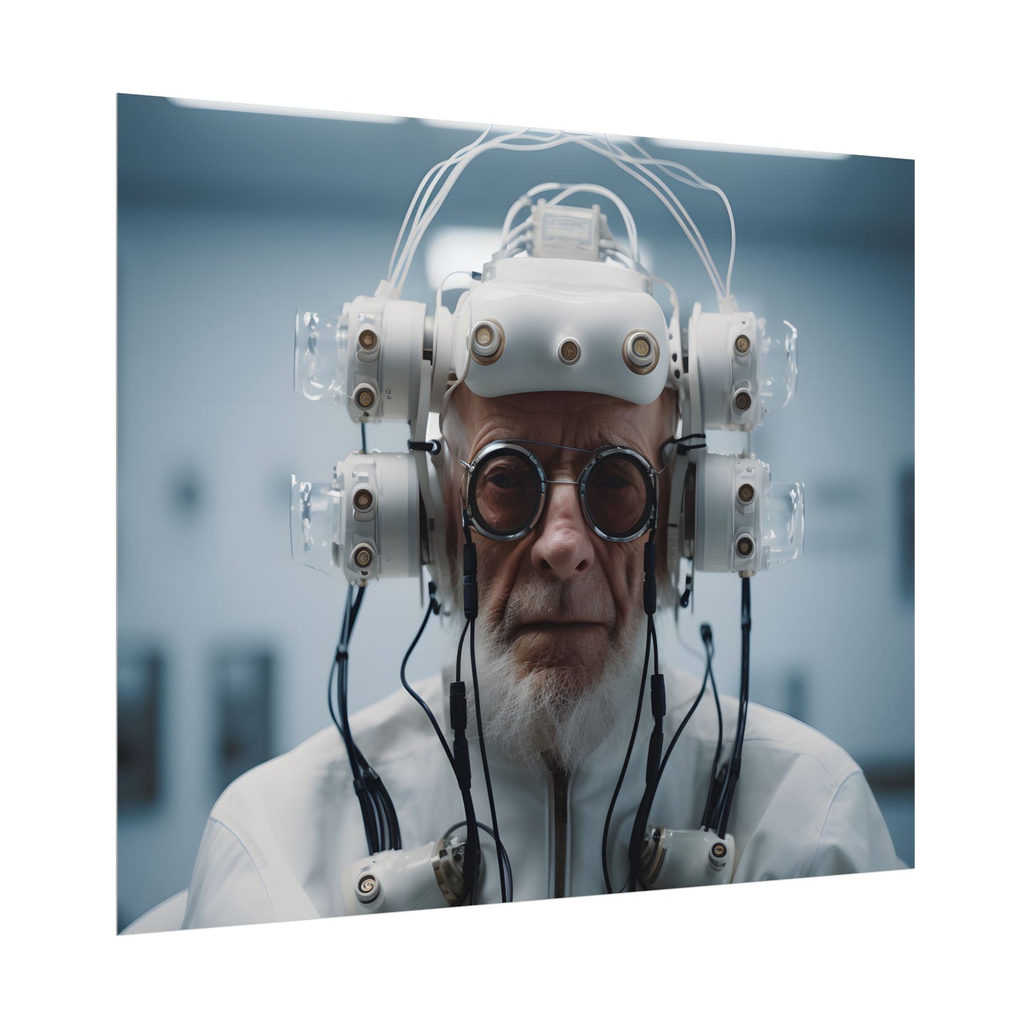 Futuristic Wisdom: A Senior's Tech Connection - Poster