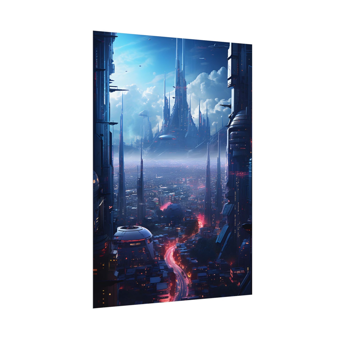 Cyberpunk Dystopia: Neon Cityscape Digital Artwork - Poster