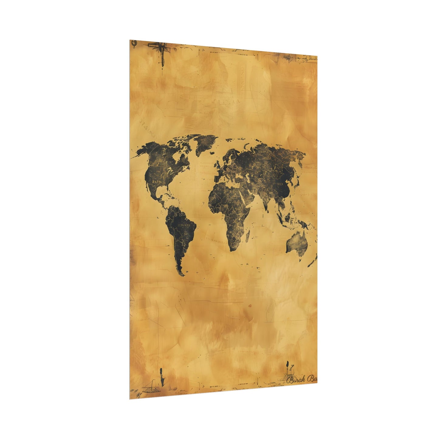 Vintage World Map: Decorative Art Piece - Poster