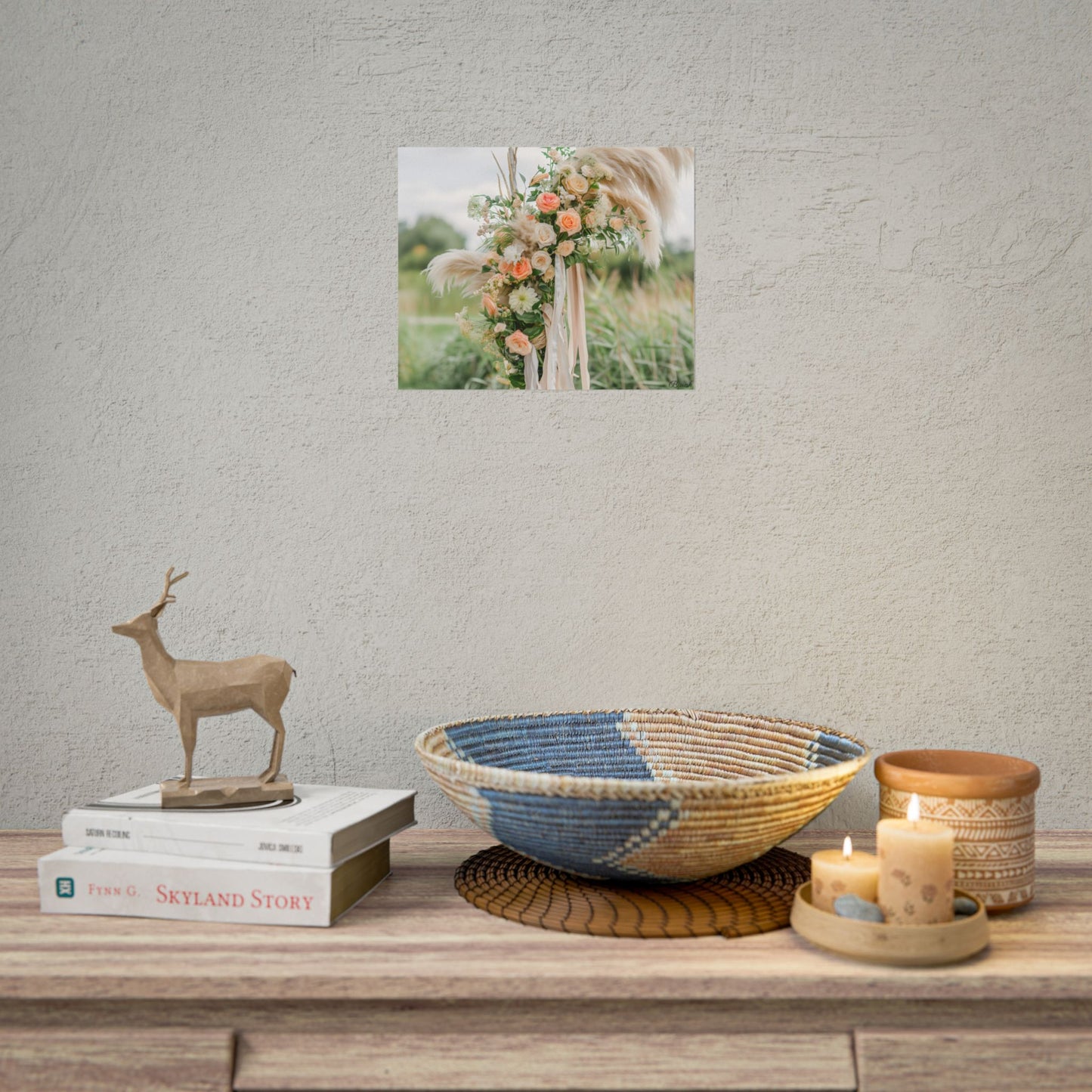 Whimsical Floral Wonders: Vibrant Pampas Garden Art - Poster