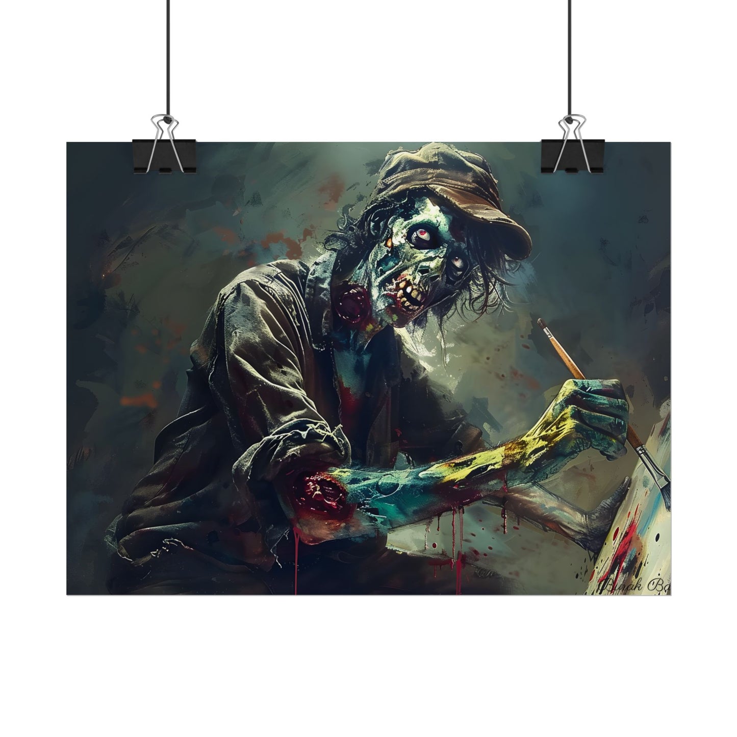Zombie Horror Original Art: Original Artwork - Poster