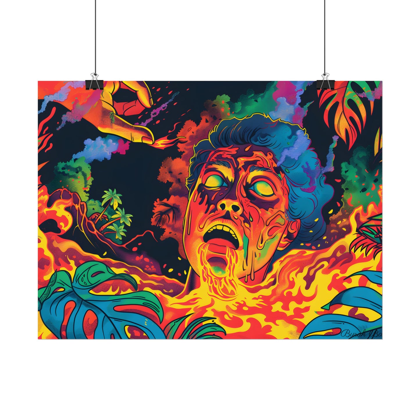 Whimsical Reading Moment: Cartoonish Illustration - Poster