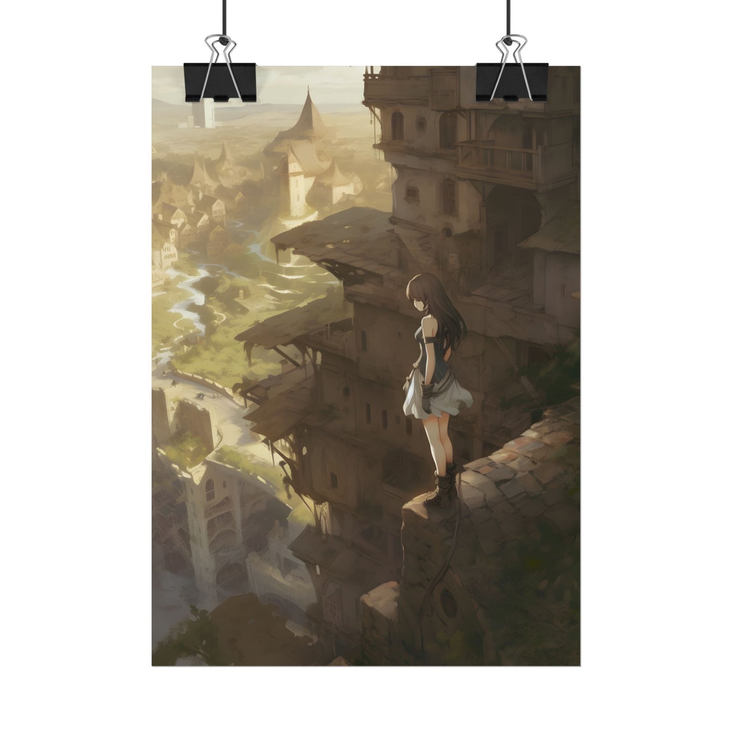 Anime Bird in Flight: Feathered Friend Soaring Through Air - Poster
