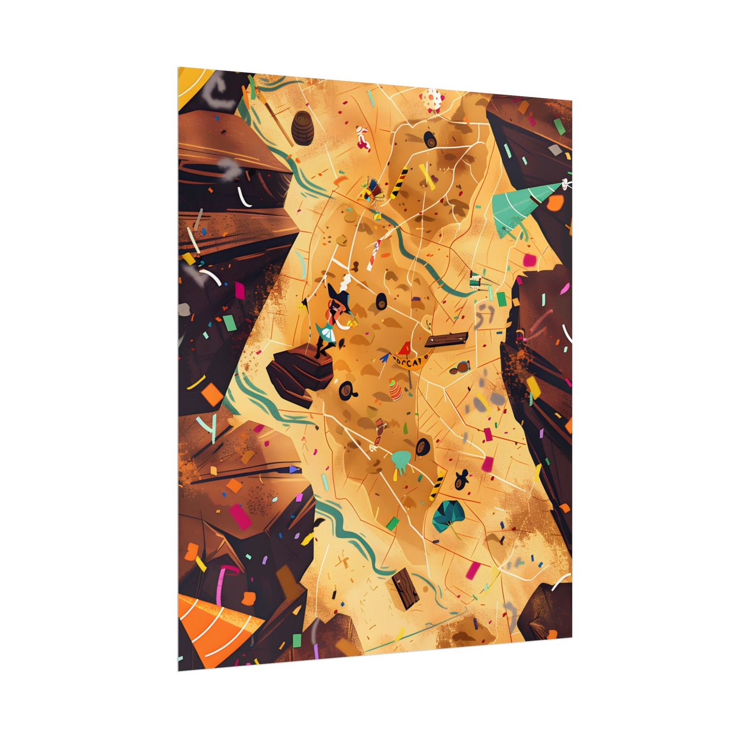 Whimsical Illustration: Classic Facial Features - Poster