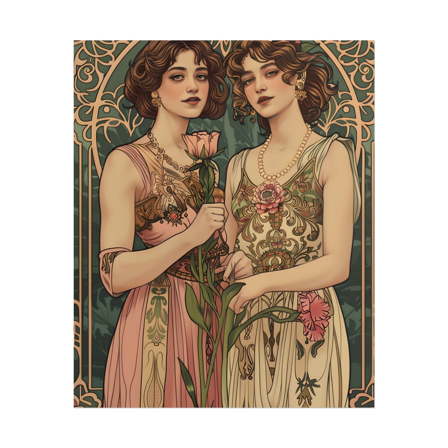 Women in Harmony: Primrose Bloom Artwork - Poster