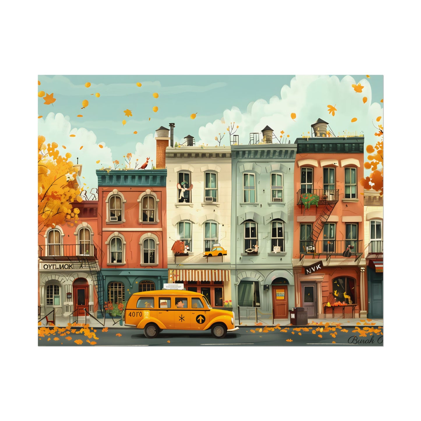 Whimsical Yellow Dream: A Captivating Illustration - Poster