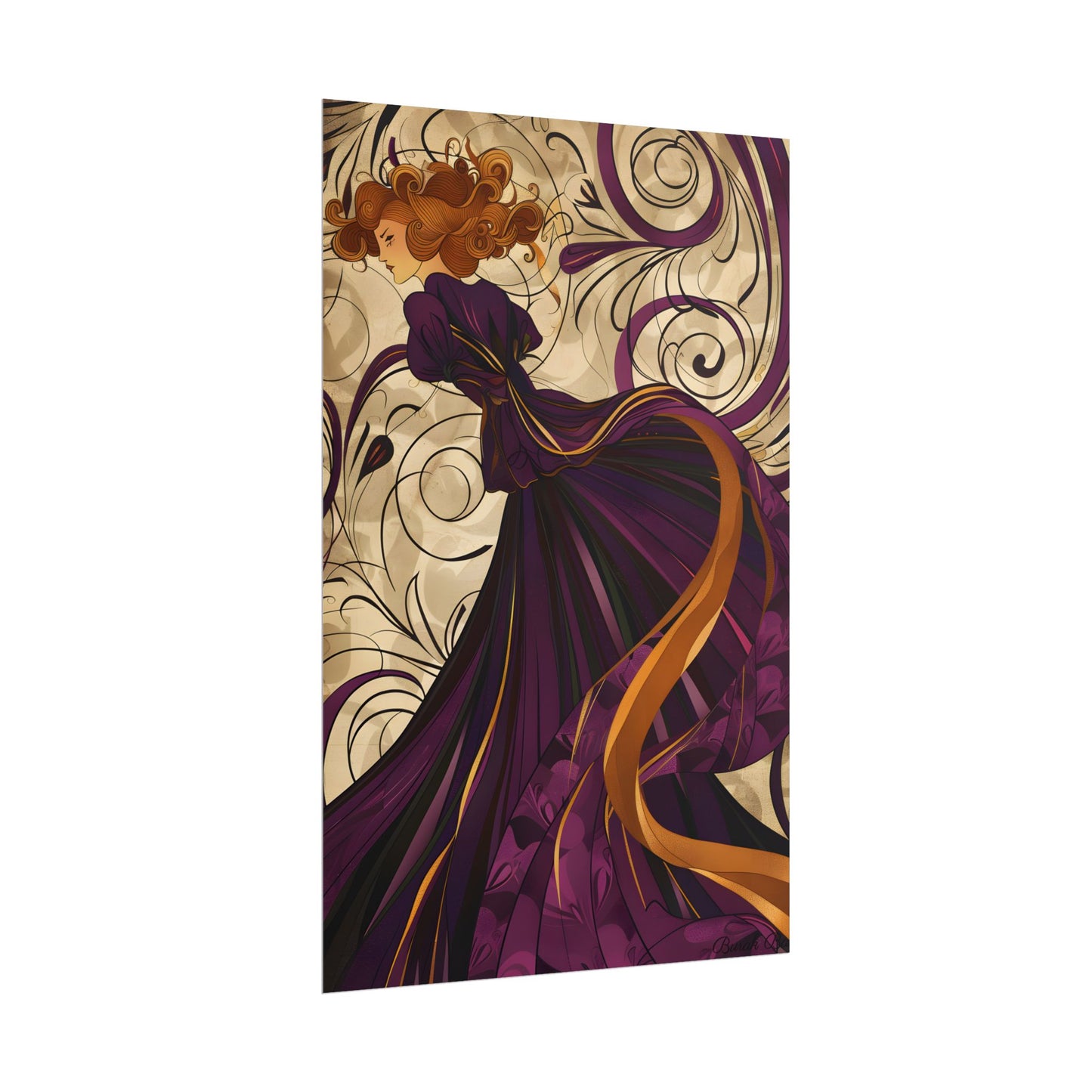 Art Nouveau Masterpiece: Elegant Geometric Design - Poster