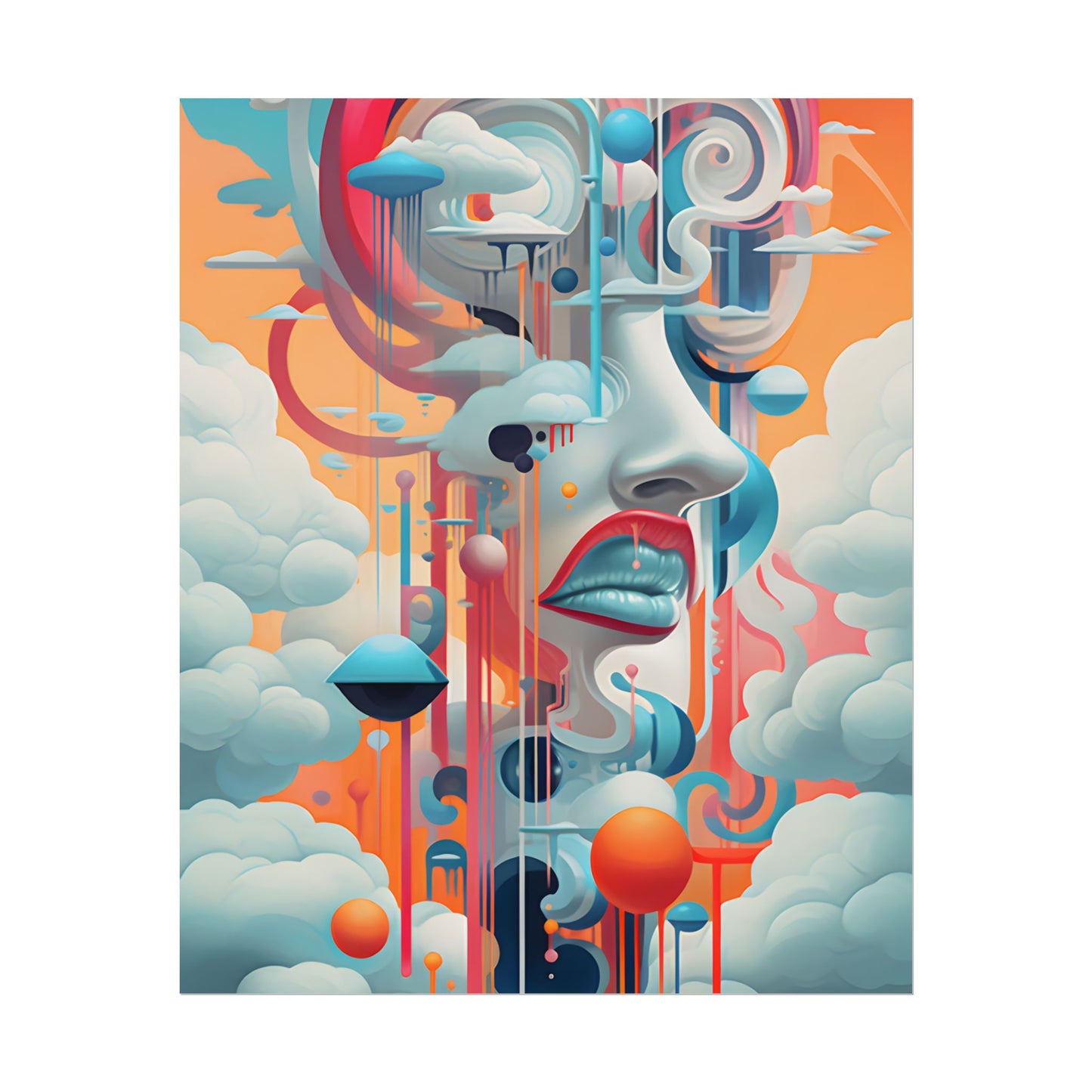 Abstract Digital Art: Dynamic Geometric Dreamspace - Poster