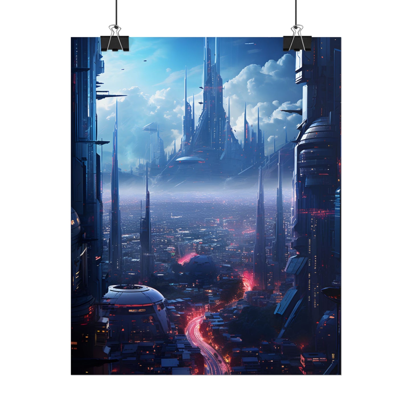 Cyberpunk Dystopia: Neon Cityscape Digital Artwork - Poster