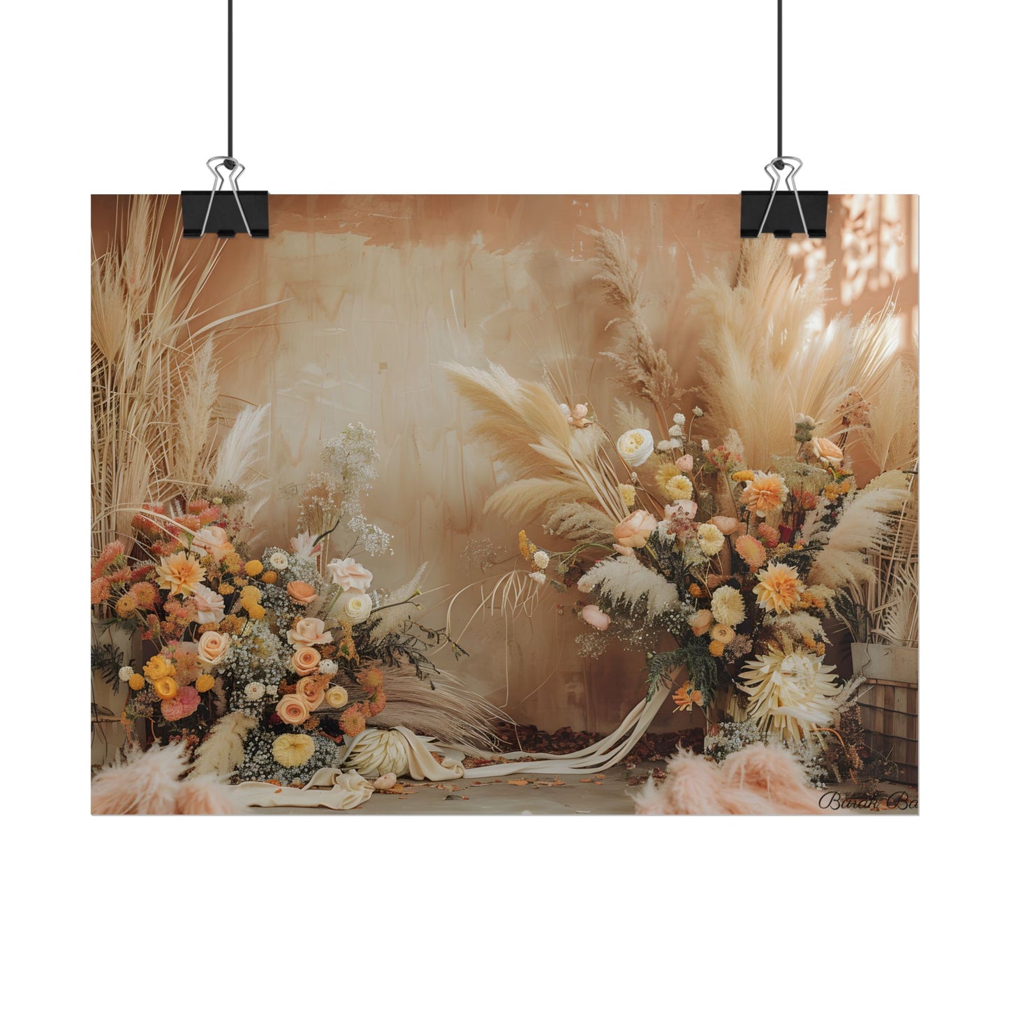 Whimsical Floral Pampas Find: Explore Calming Artwork - Poster