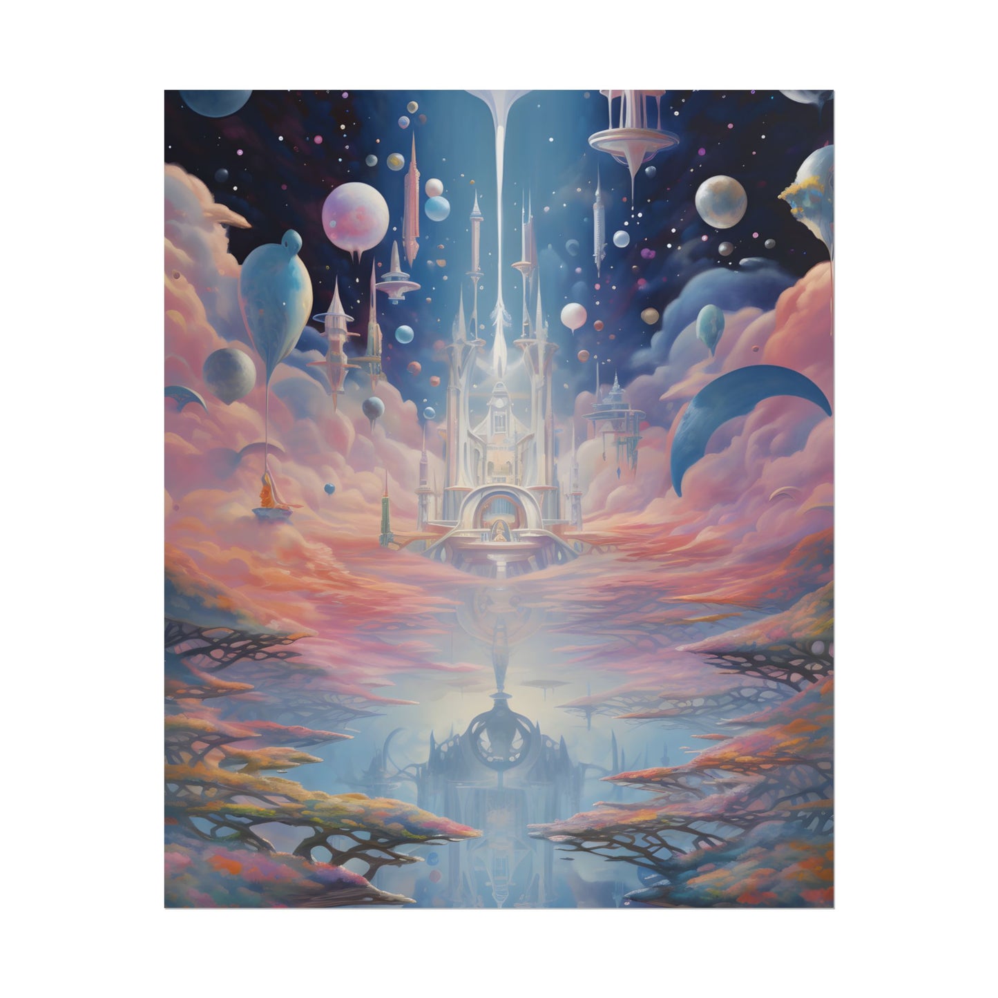 Celestial Art Gallery: Unique Morning Abstract Artworks - Poster