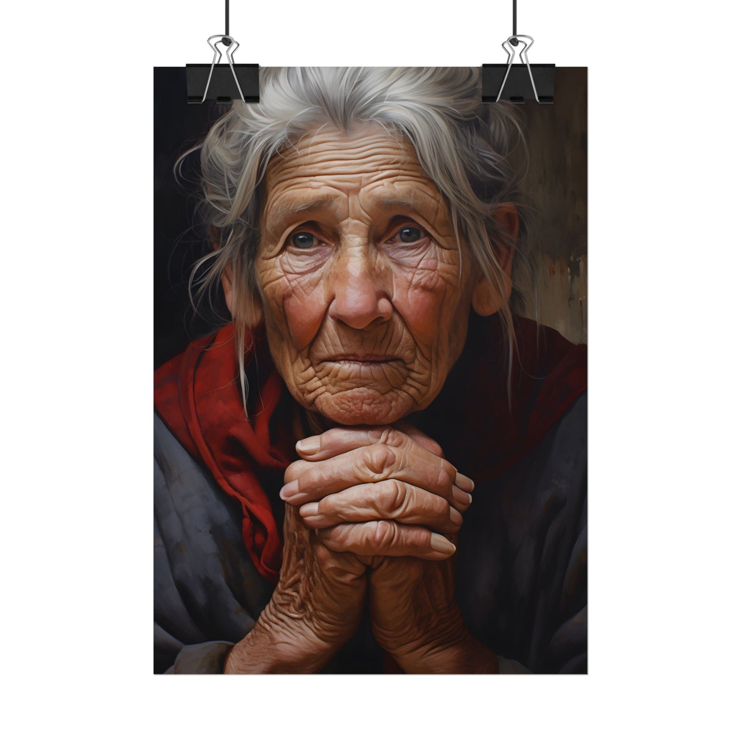 Wisdom in Age: Elderly Portrait Art - Poster
