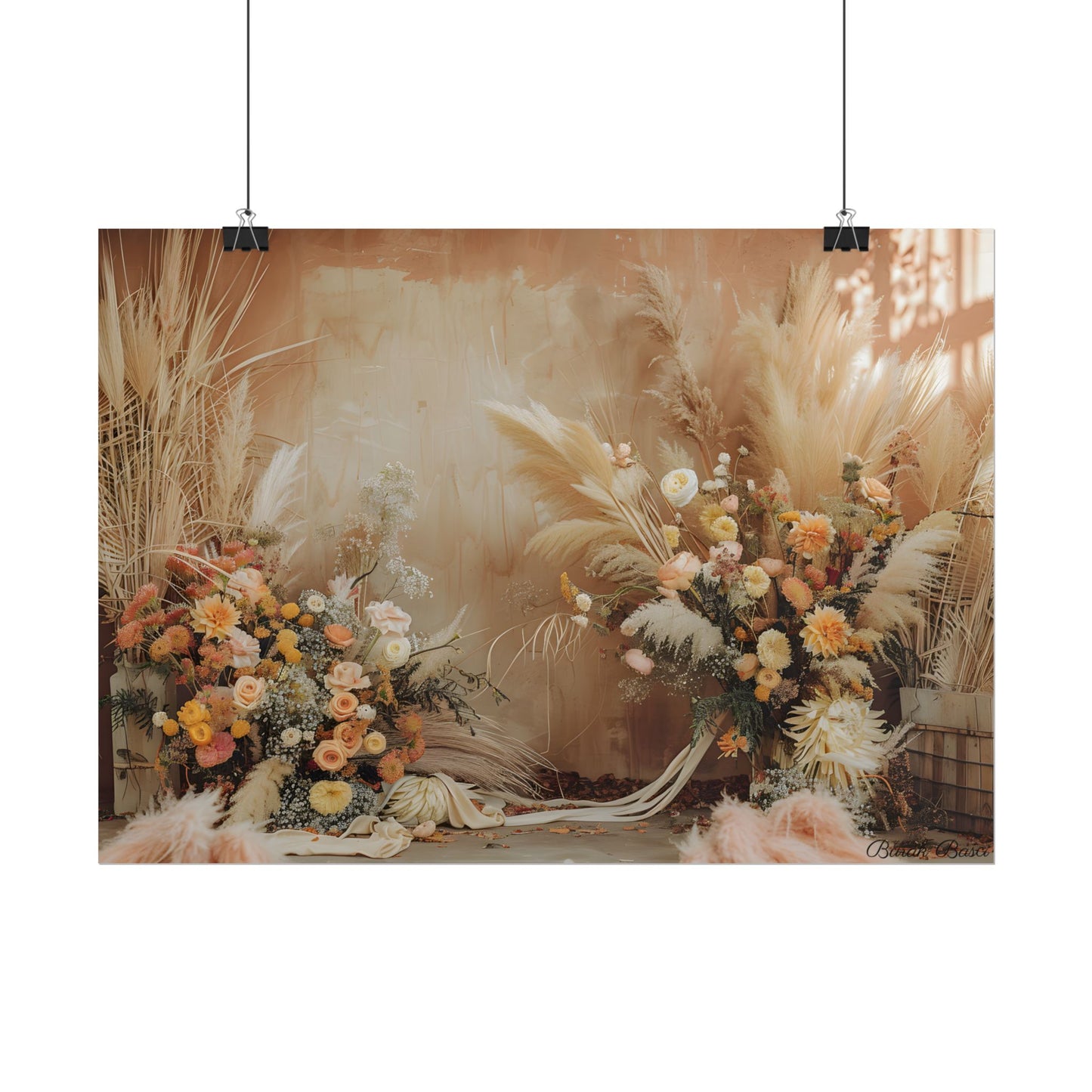 Whimsical Floral Pampas Find: Explore Calming Artwork - Poster