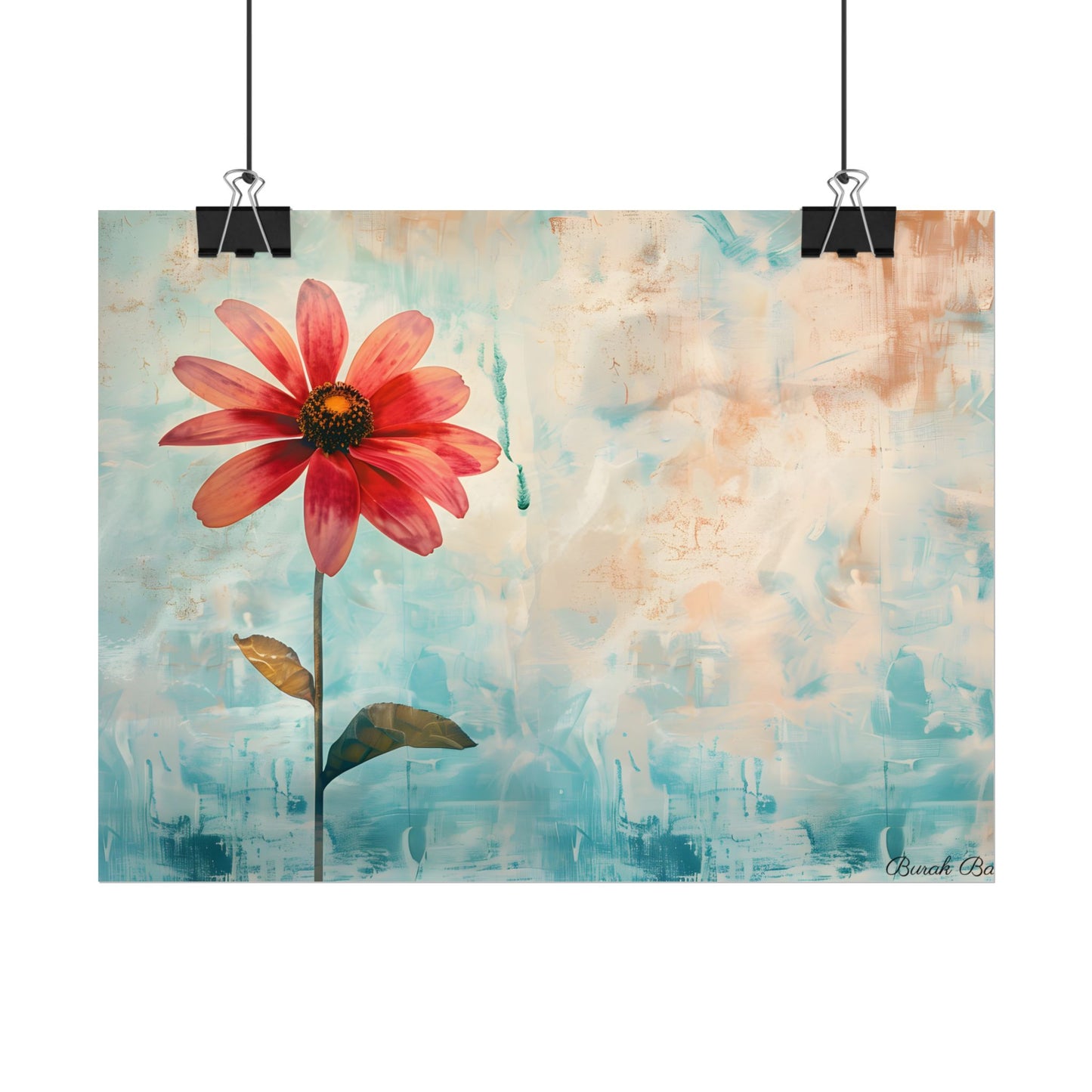 Blooming Growth: Whimsical Floral Art - Poster