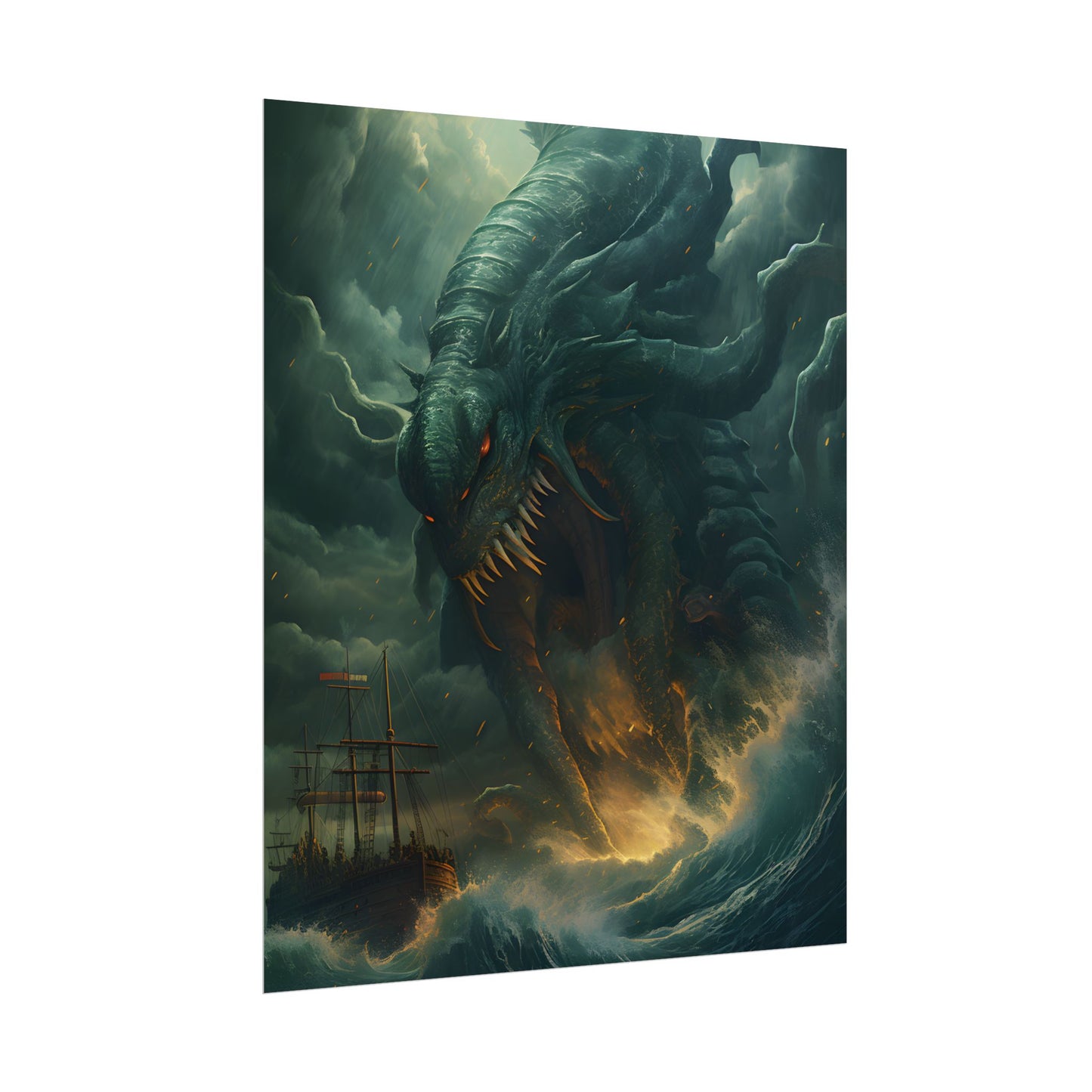 Ancient Sea Monsters: Mythical Marine Reptile Artwork - Poster