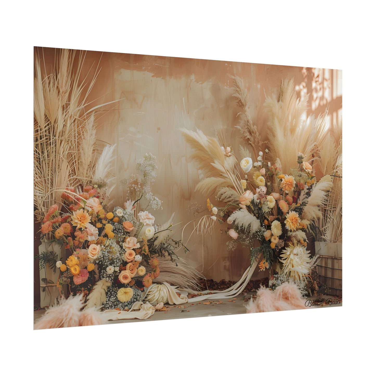 Whimsical Floral Pampas Find: Explore Calming Artwork - Poster