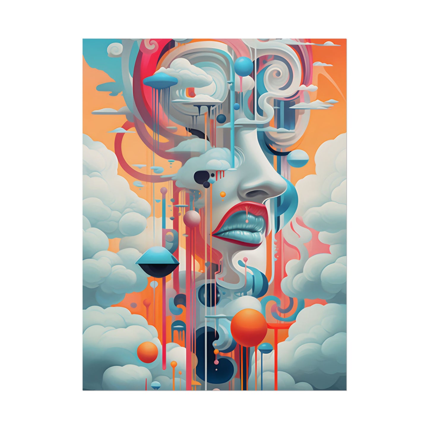 Abstract Digital Art: Dynamic Geometric Dreamspace - Poster