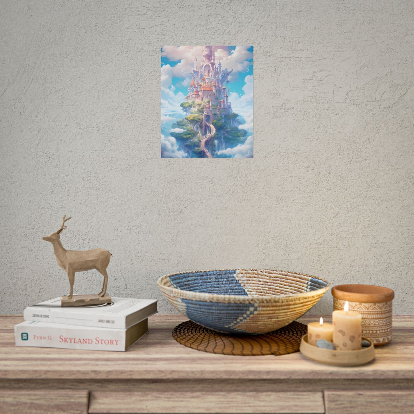 Celestial Fantasy Floating City: Dreamy Artwork - Poster