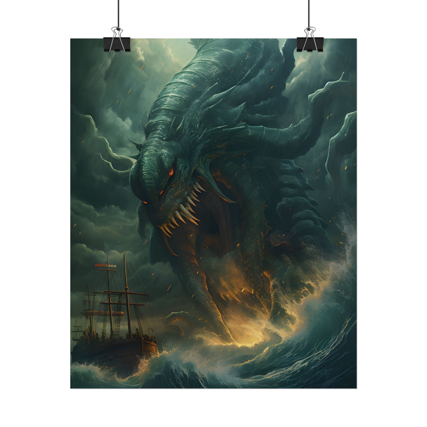 Ancient Sea Monsters: Mythical Marine Reptile Artwork - Poster