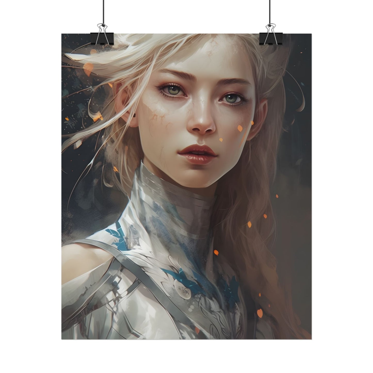 Astonishing Blonde Portrait: Capturing Intensity in Art - Poster