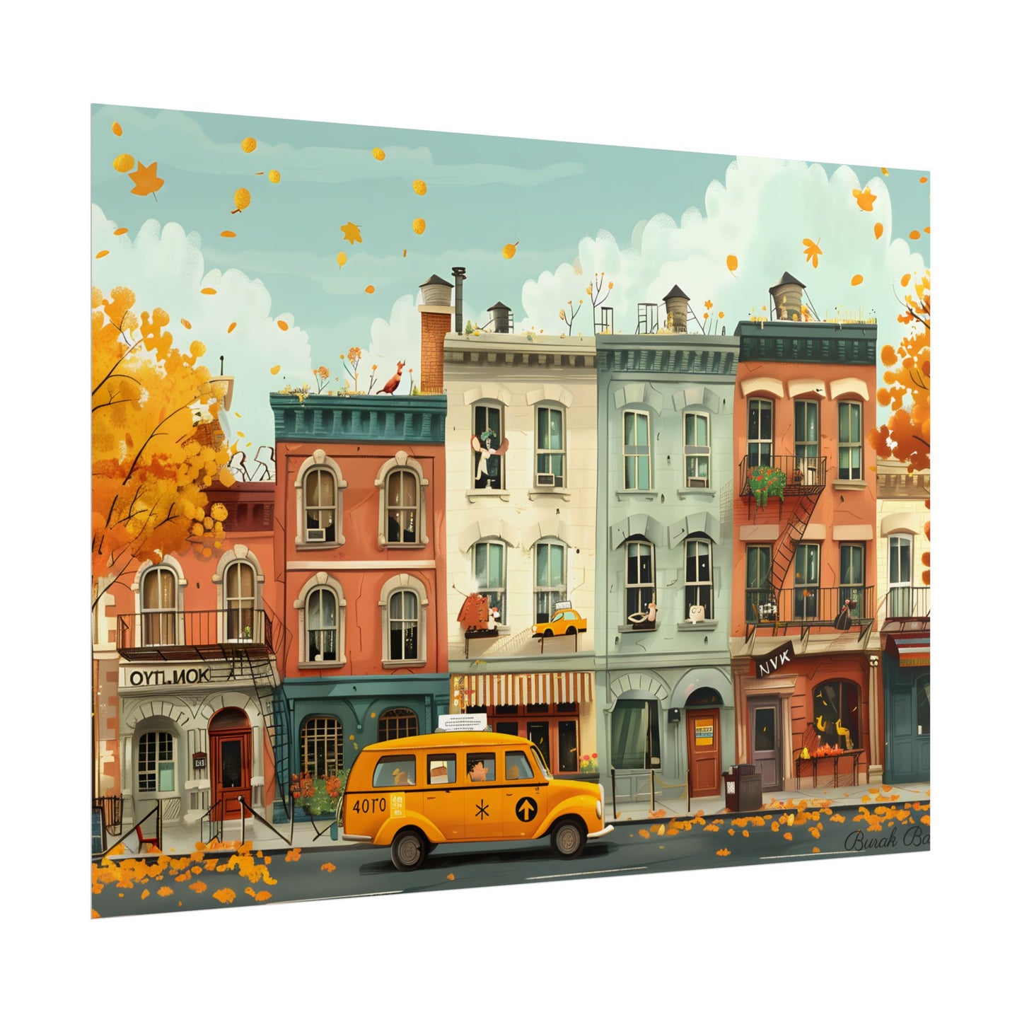 Whimsical Yellow Dream: A Captivating Illustration - Poster