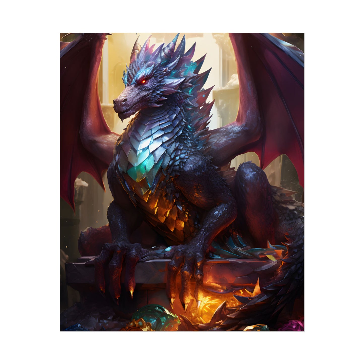 Ancient Dragon's Majestic Lair: Fantasy Guardians of Old - Poster