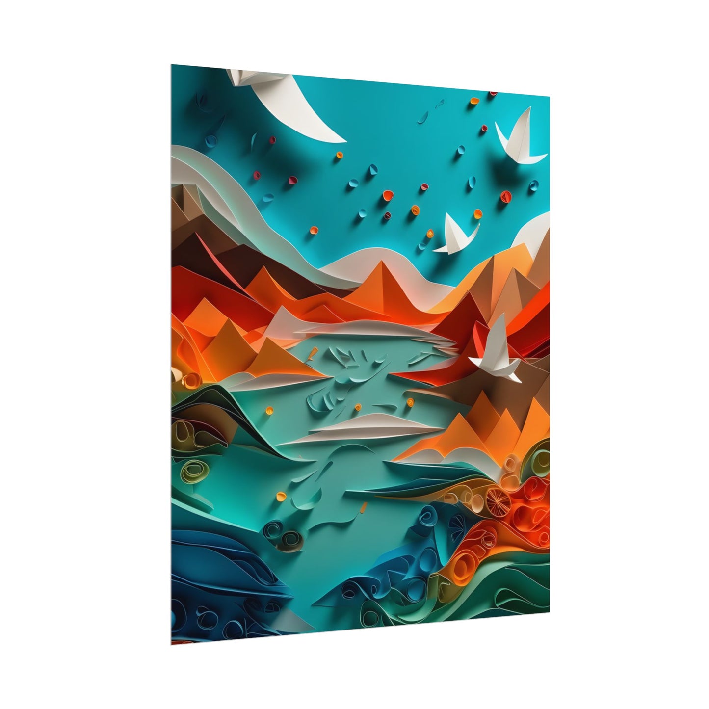 Abstract Geometric Art: Colorful Shapes in Harmony - Poster