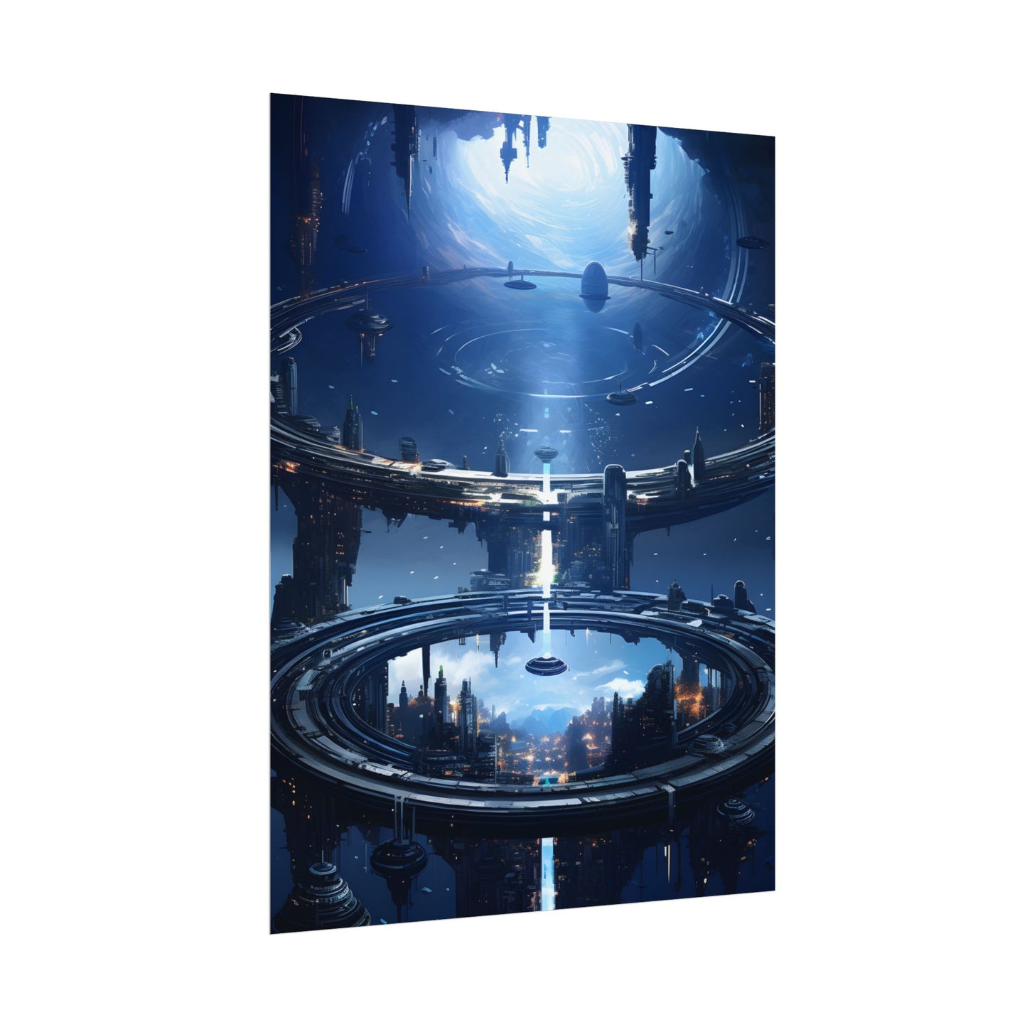 Aetherial Space Station: Massive, Futuristic Space Station in Orbit - Poster