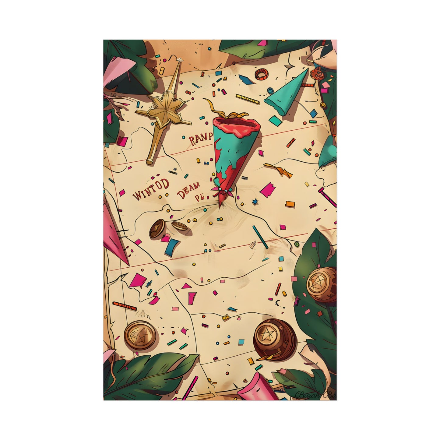 Whimsical Portrait with a Large Nose - Poster