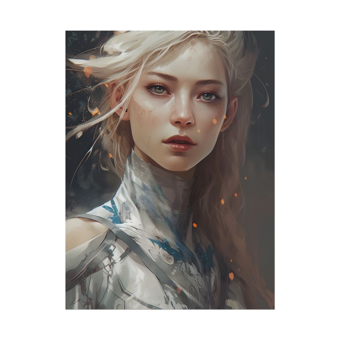 Astonishing Blonde Portrait: Capturing Intensity in Art - Poster