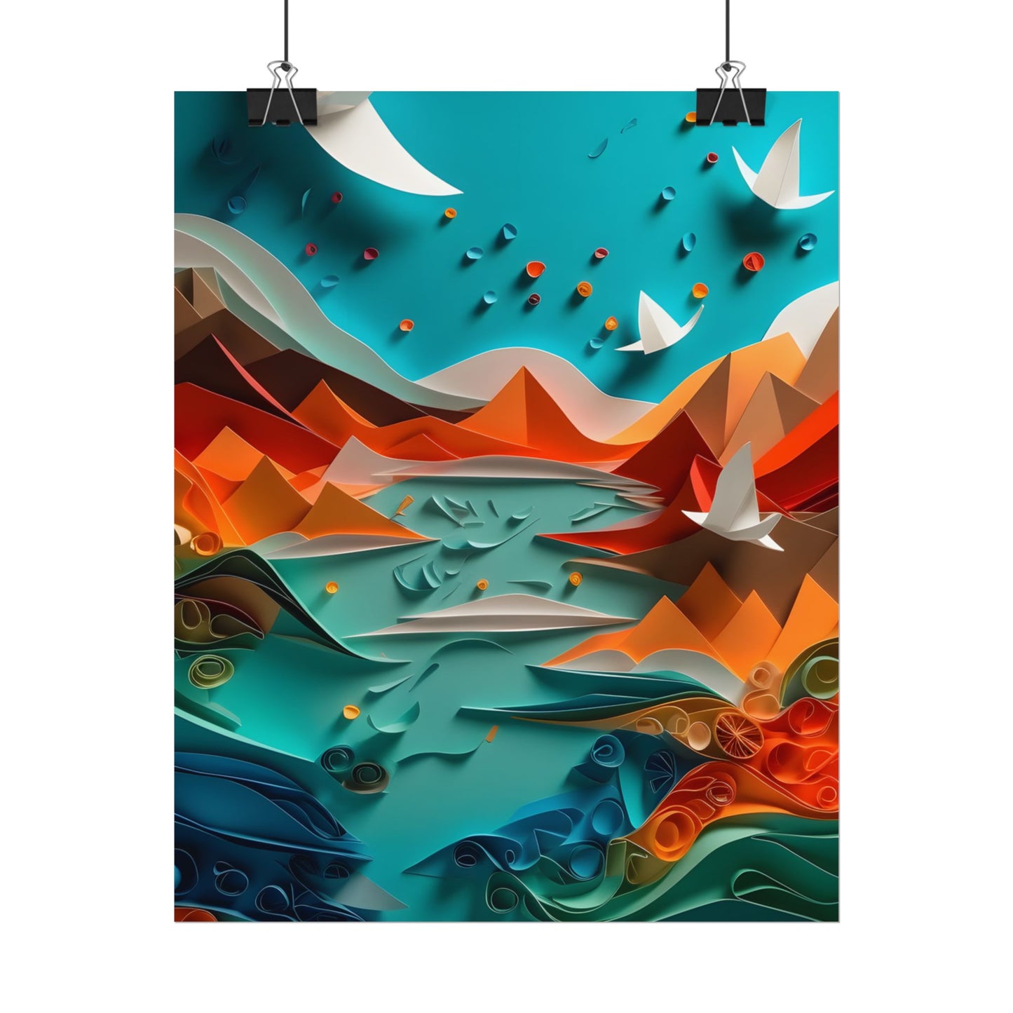 Abstract Geometric Art: Colorful Shapes in Harmony - Poster
