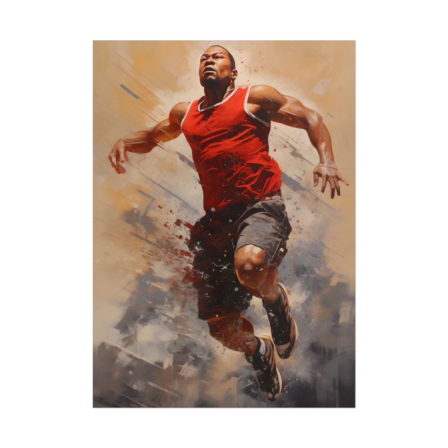 Passionate Athlete: Dedicated Sports Portrait - Poster