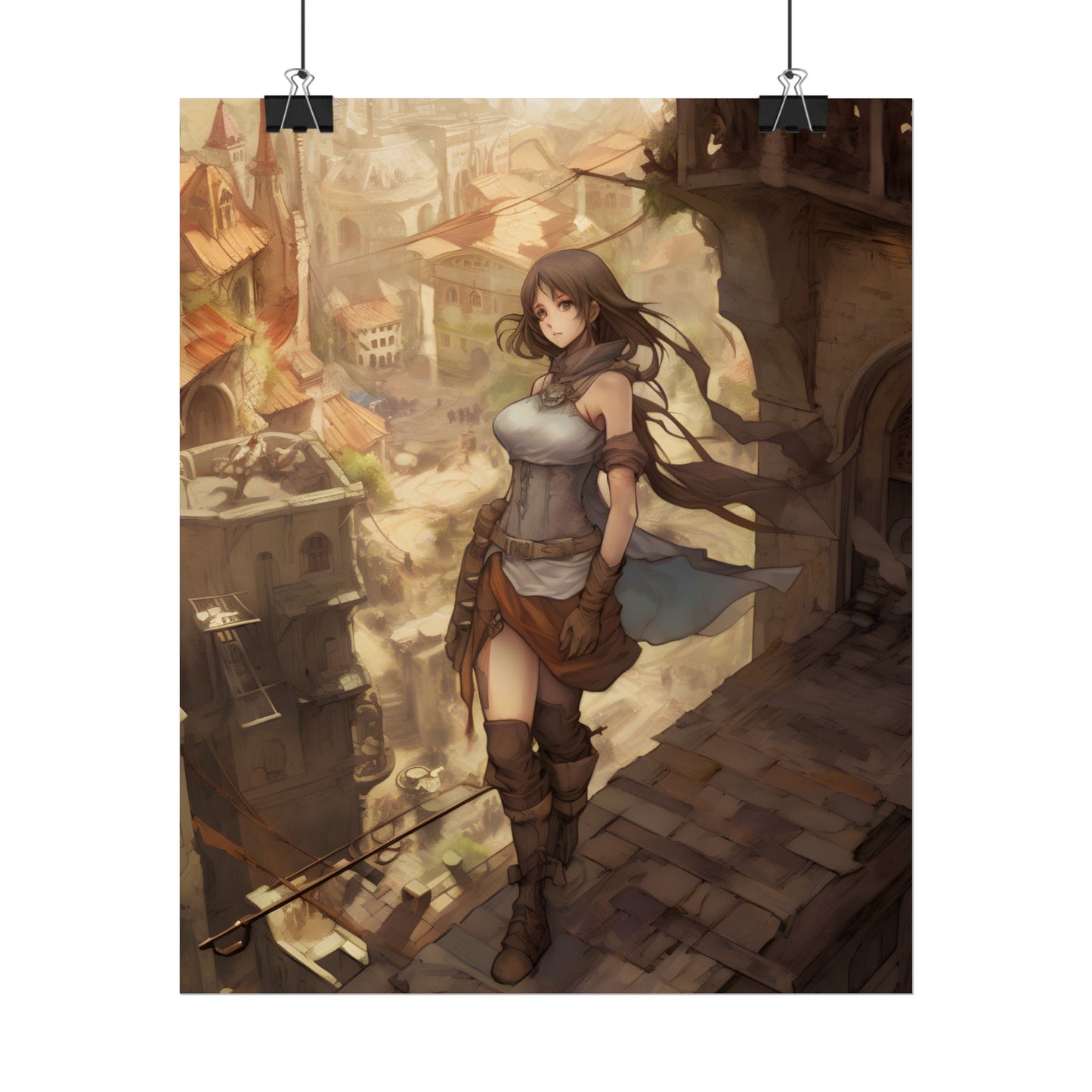 Anime Landscape Serenity: Peaceful Tree Scene Artwork - Poster