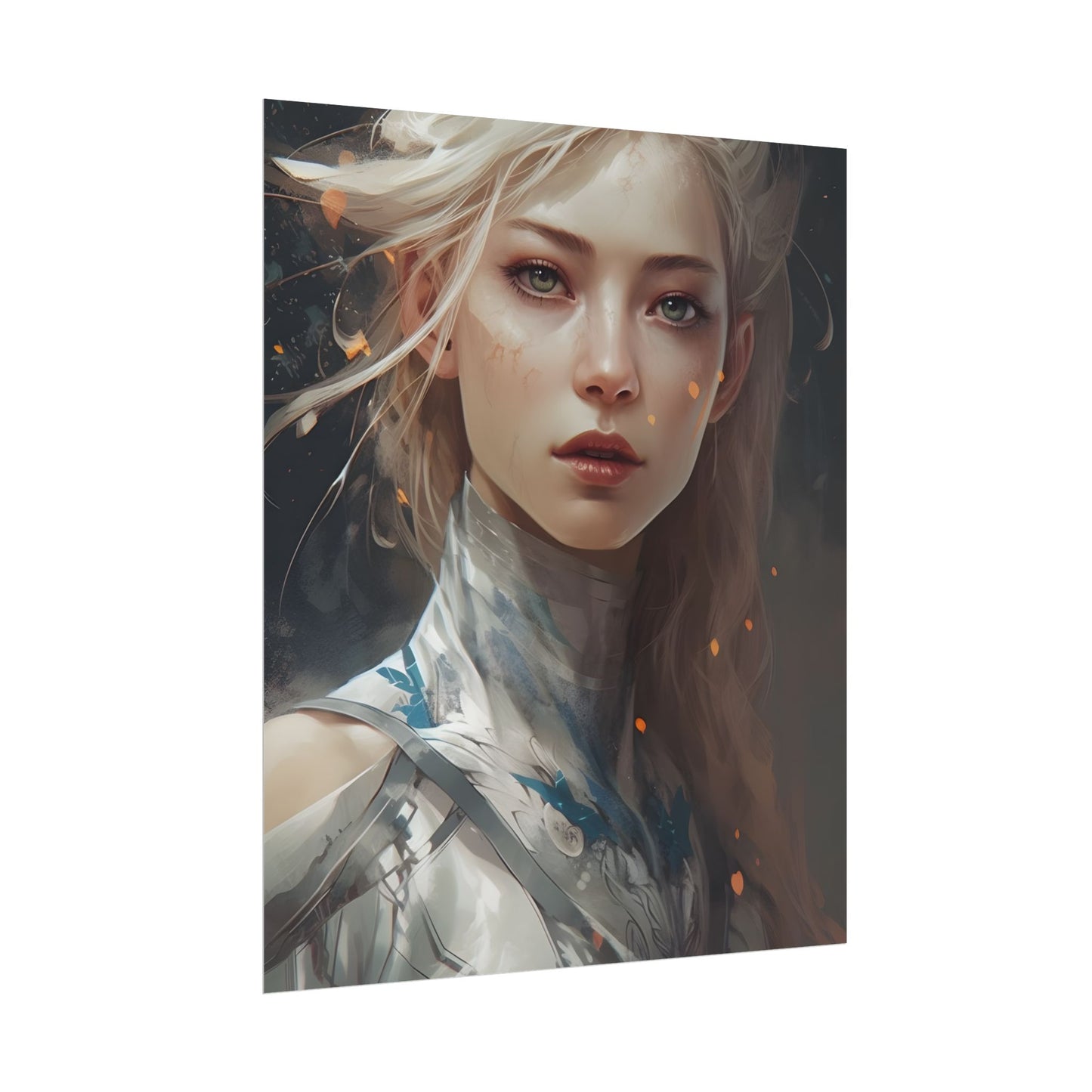 Astonishing Blonde Portrait: Capturing Intensity in Art - Poster