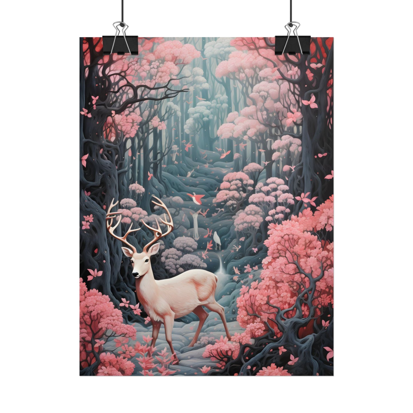 Whimsical Woodland Haven: Six Friends' Enchanted Forest - Poster