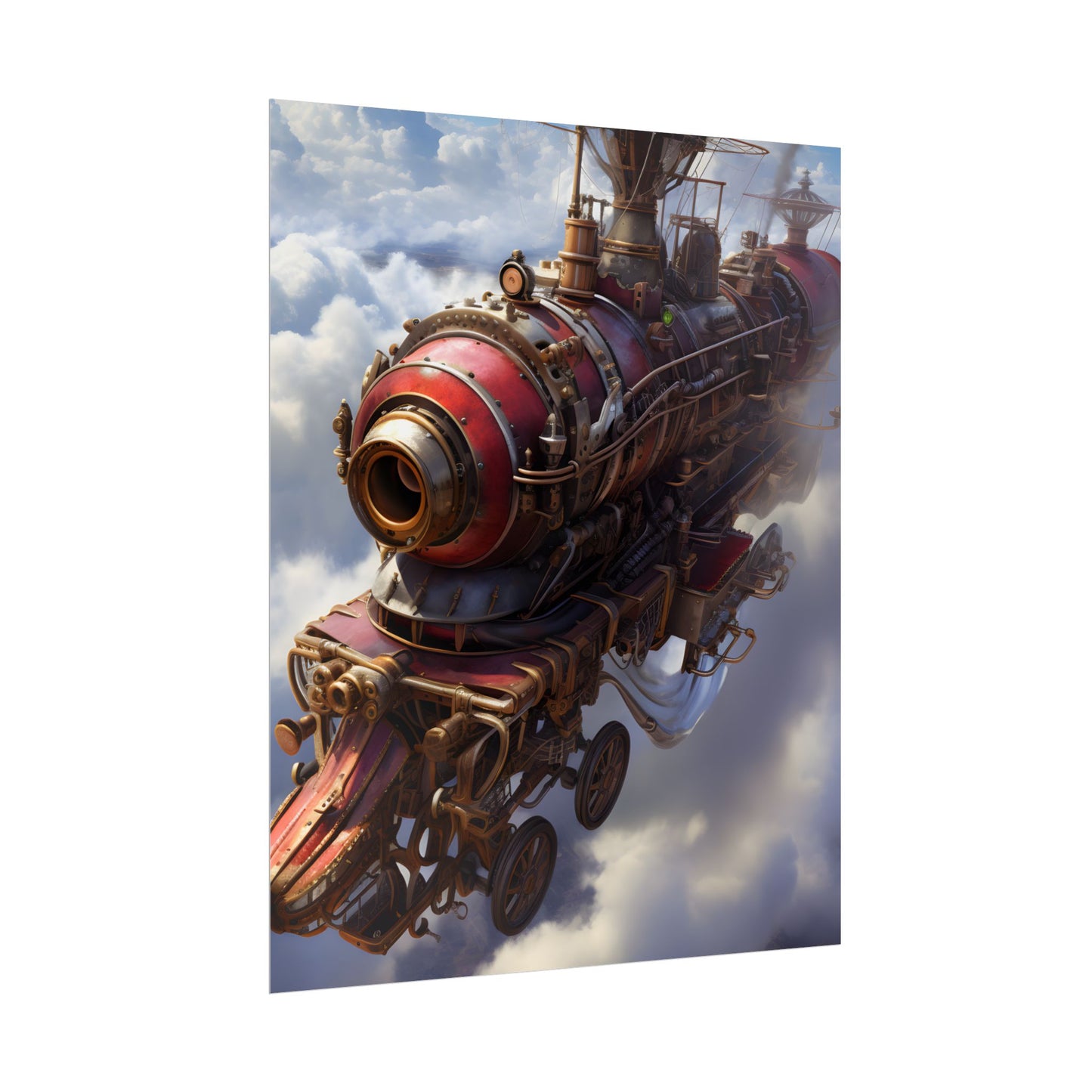 Steampunk Skyliner Thrill: Exciting Race in Flight - Poster
