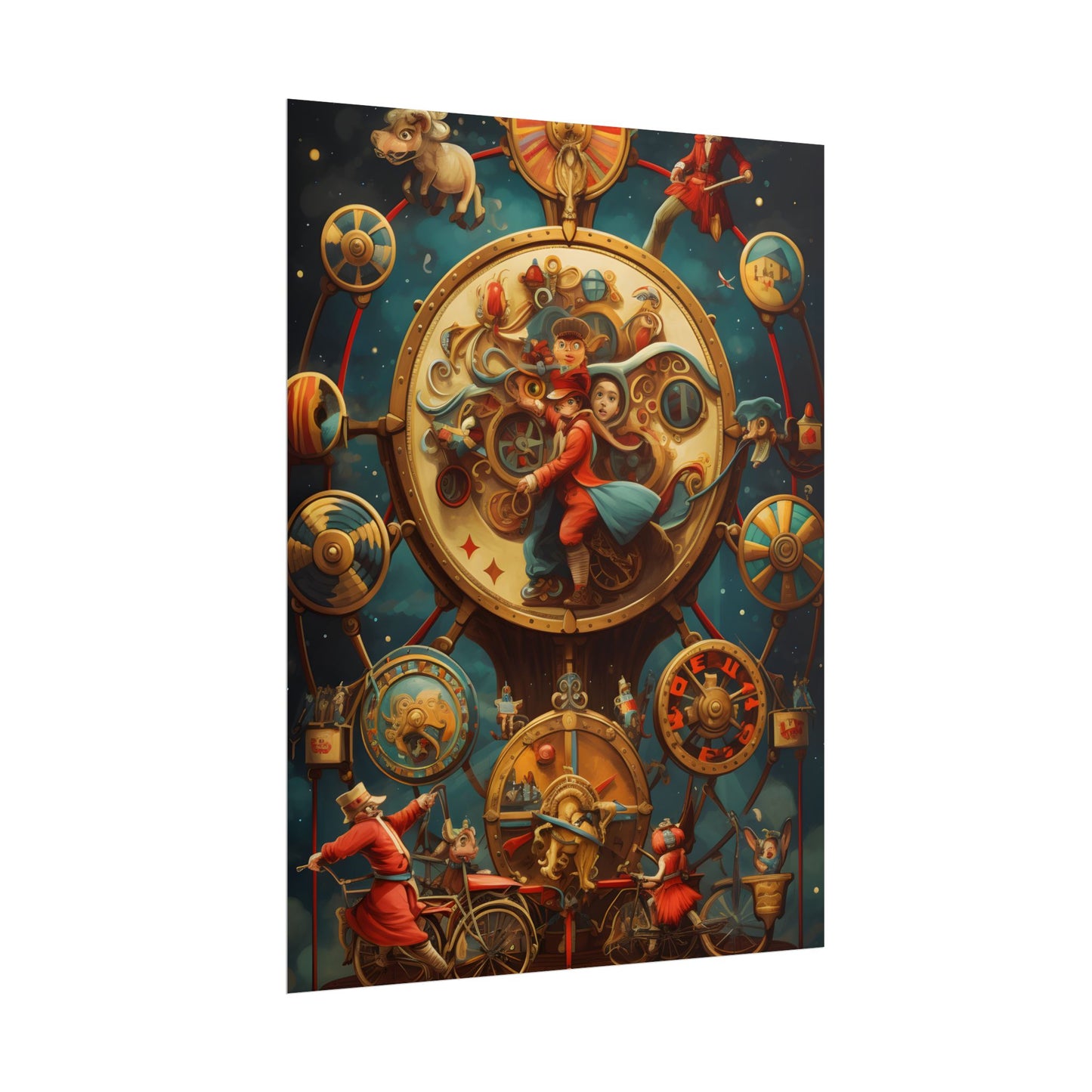 Whimsical Clockwork Circus: Fantastical Mechanical Art - Poster