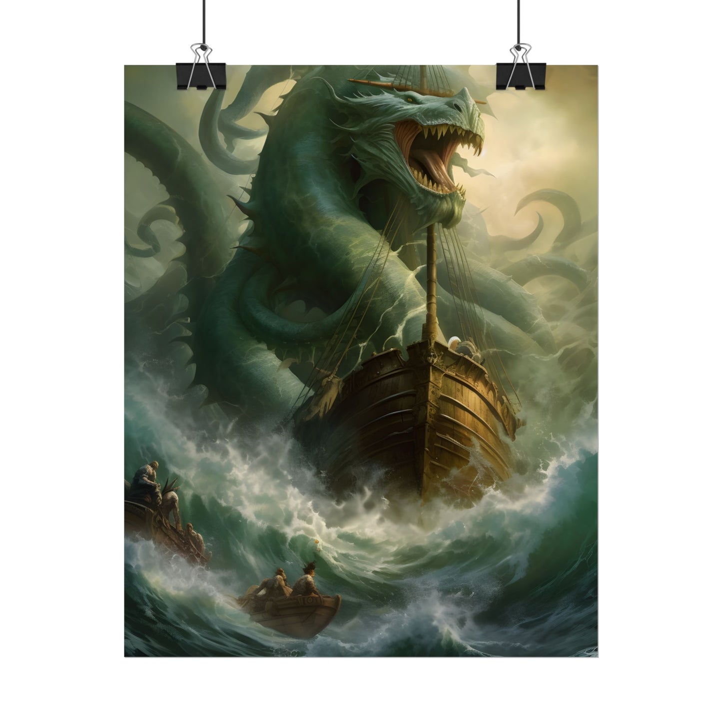 Ancient Mythical Sea Monsters: Prehistoric Marine Creature Art - Poster