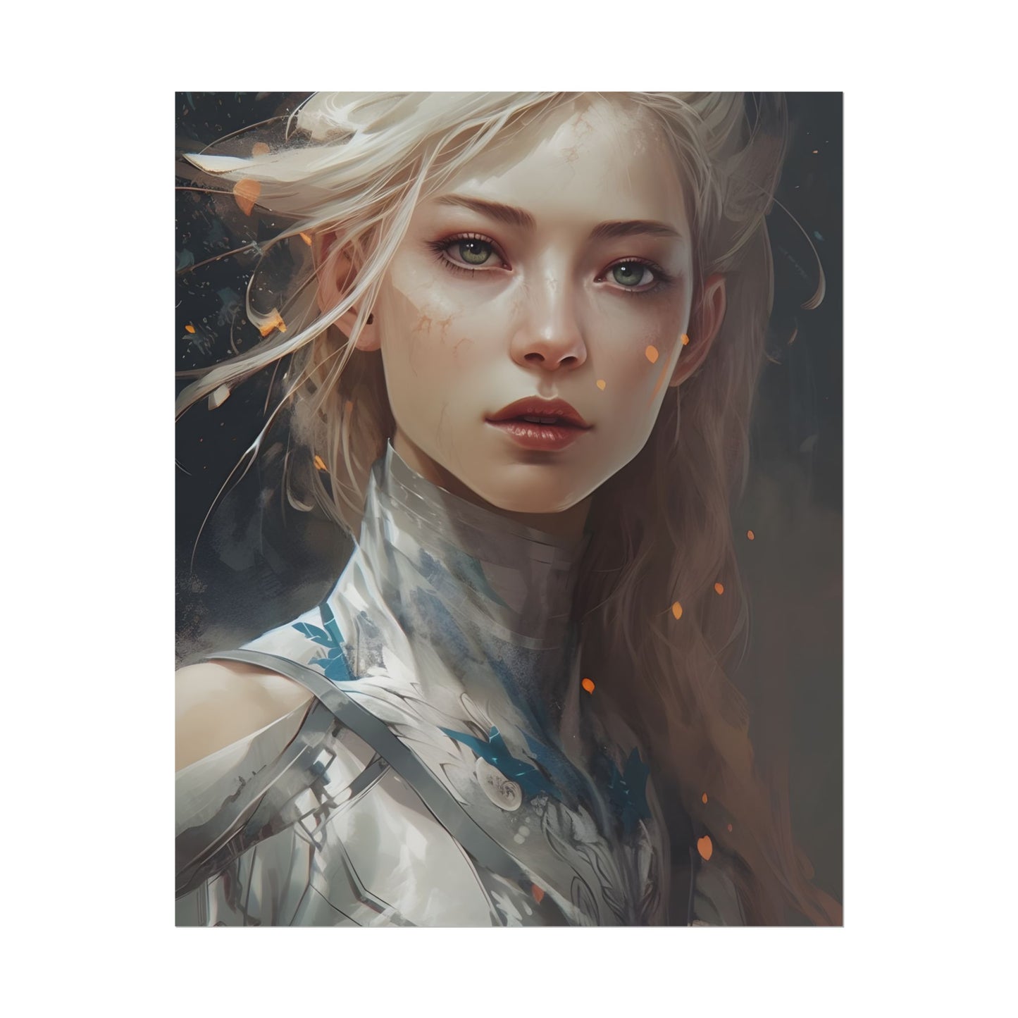 Astonishing Blonde Portrait: Capturing Intensity in Art - Poster