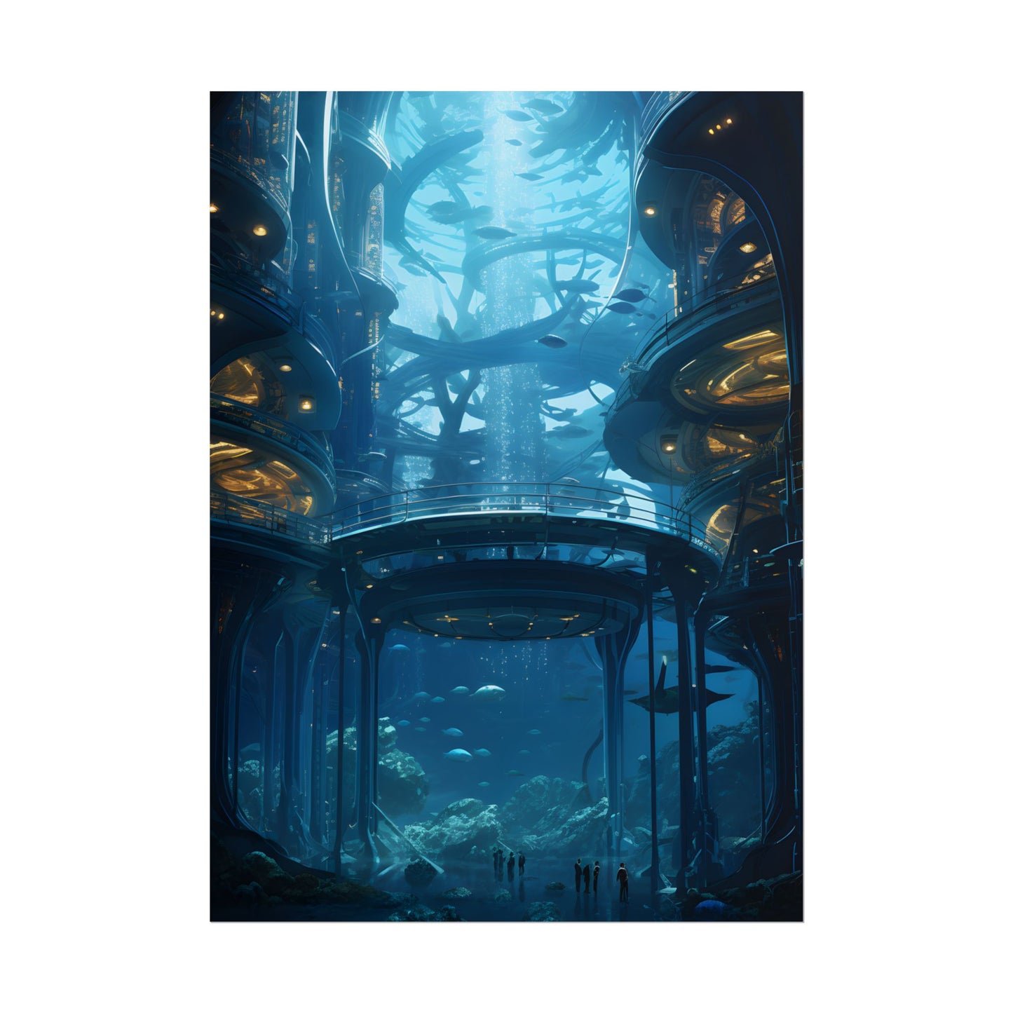 Advanced Underwater City: Visionary Metropol in the Future - Poster