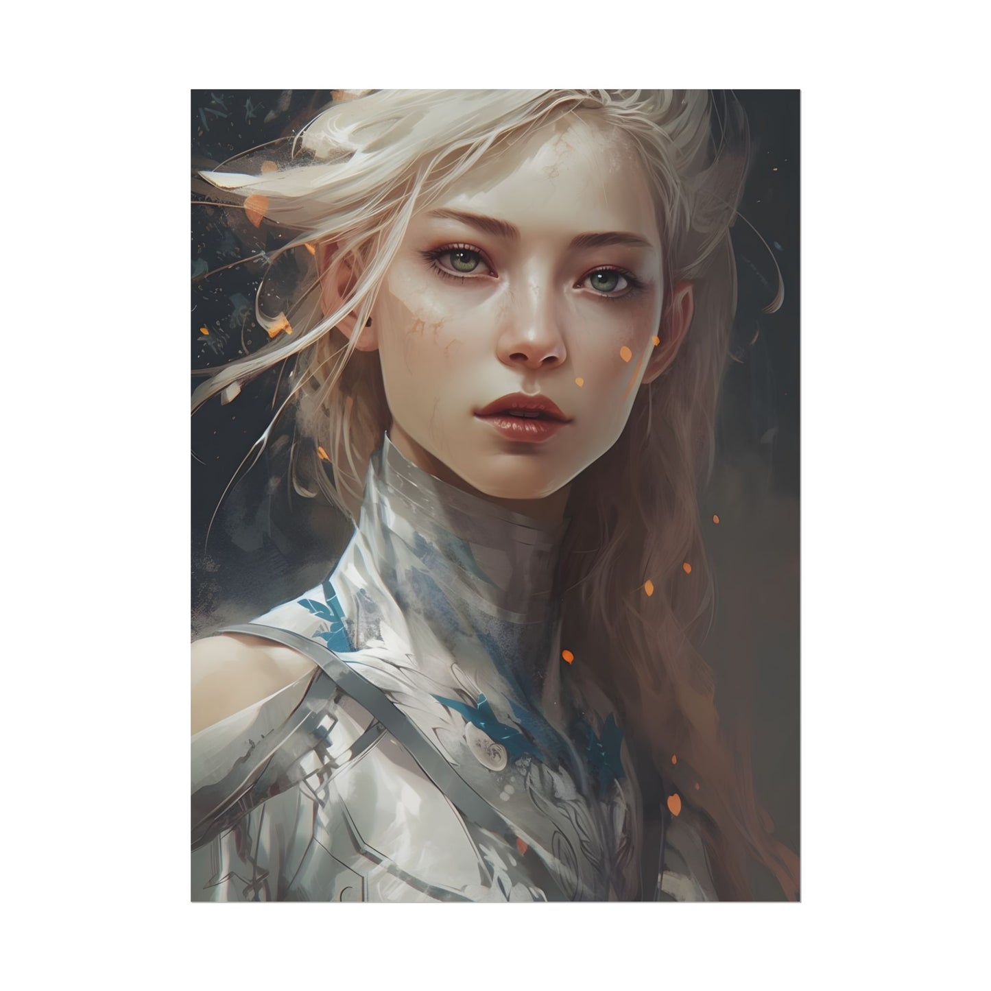 Astonishing Blonde Portrait: Capturing Intensity in Art - Poster
